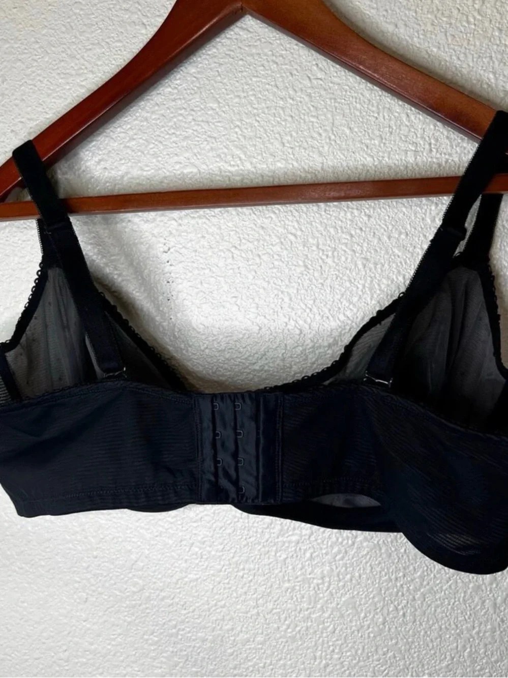Torrid black cat appliqué mesh unlined Balconette bra 42D